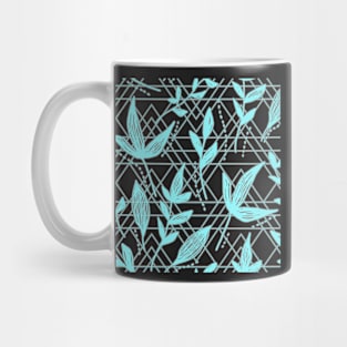 CUTE COOL AQUA PATTERN GEOMETRIC SHAPE LEAF SEAMLESS PATTERN Mug